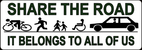 share the road bumper sticker small