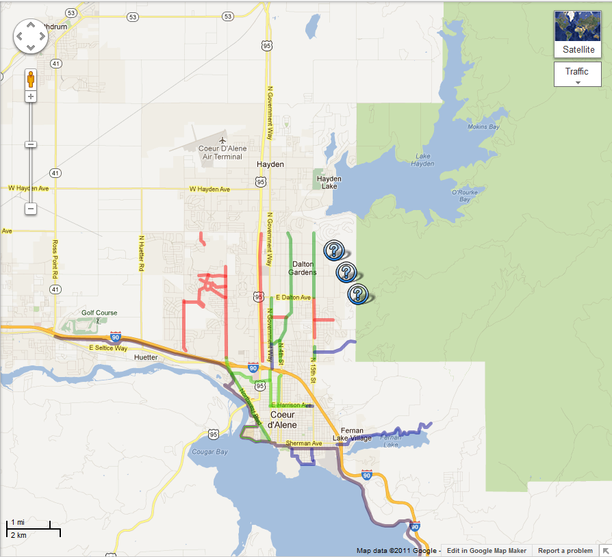 map of coeur d alene idaho City Of Coeur D Alene Coeur D Alene Bike Paths Google Map map of coeur d alene idaho