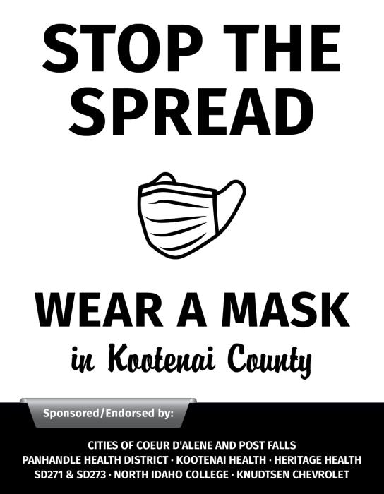 City Of Coeur Dalene - Stop The Spread - Wear A Mask