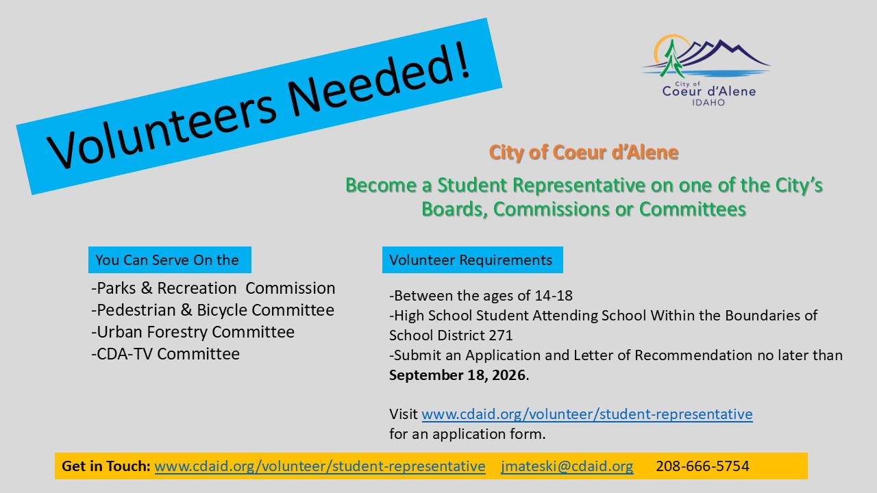 Become a Student Representative on one of the City's Boards, Commissions, or Committees