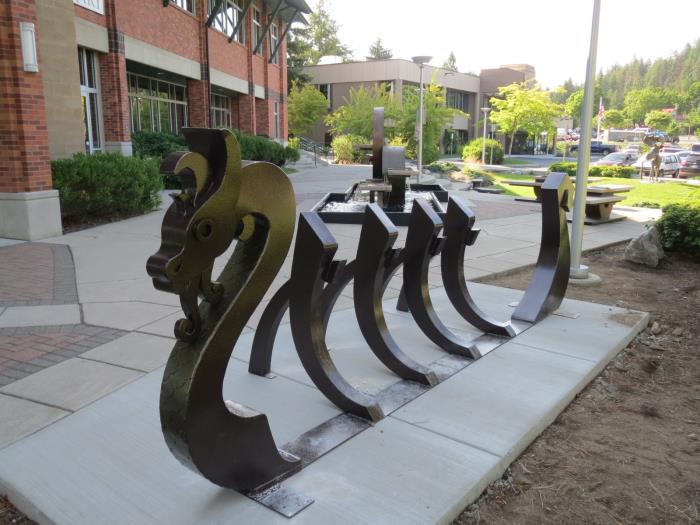 Public Art Viking Ship Bike Rack
