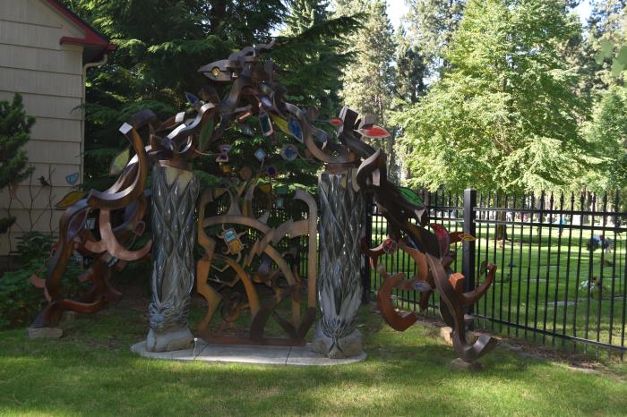 "Burley Gate" private art located at 857 Government Way by Artists Dale Young and Allen Dodge